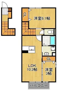 フォンティーヌ【2階】の間取り
