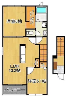 アリエスカーサ【2階】の間取り