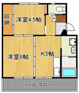 ビレッジハウス直方 4号棟【4階】の間取り