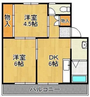 ヴィラナリー中間Ⅰ 2号棟【2階】の間取り
