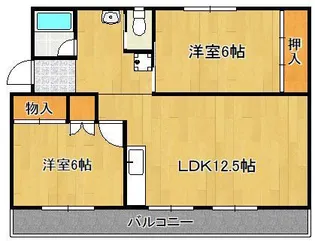 ヴィラナリー中間Ⅱ 3号棟【2階】の間取り