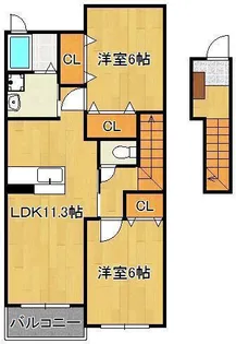 グリーンヒルズ旭D【2階】の間取り
