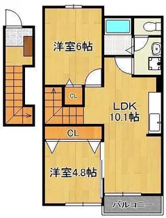 グランピエールD【2階】の間取り