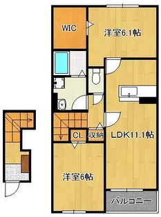 ブローテM・Y Ⅲ A【2階】の間取り
