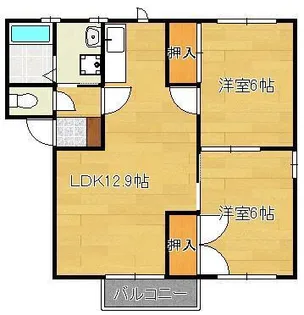ボヌール立屋敷B【2階】の間取り