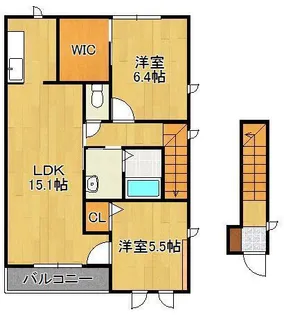 三洋タウン岡垣B【2階】の間取り