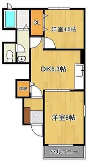 パーミイ・ヒル参番館【1階】の間取り