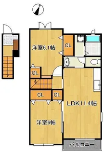 サンライト宗像ⅡA【2階】の間取り