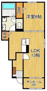 ゼフィール岡垣【1階】の間取り