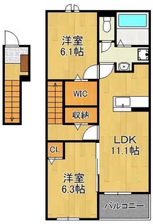 グリーンフォレスト 弐番館【2階】の間取り