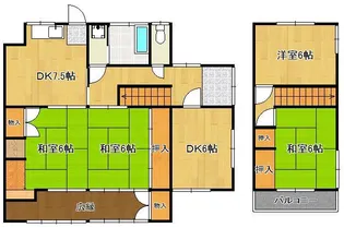 福岡県中間市通谷2丁目【一戸建】の間取り