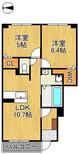 イル ヴェント ヴェルデⅡ【1階】の間取り