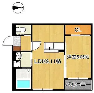 グローヴ長津ノーブル【1階】の間取り