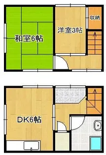 都甲棟割【1階】の間取り