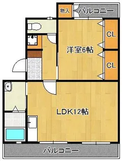 1LDKの間取り画像