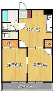 2DKの間取り画像