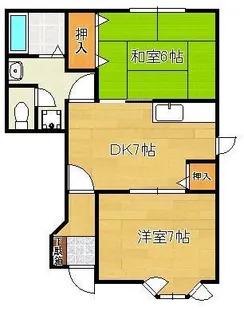 クレストール緑ヶ丘B【1階】の間取り