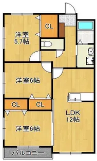 3LDKの間取り画像