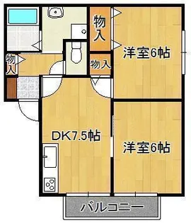 ハイツ上の原【2階】の間取り