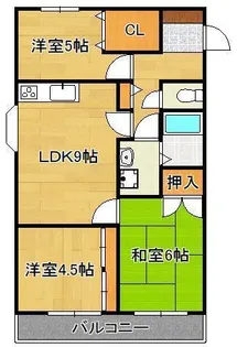 ブルーム三ヶ森【2階】の間取り