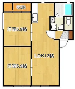 レディ・バグA【1階】の間取り