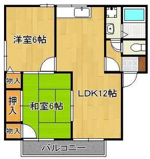 2LDKの間取り画像