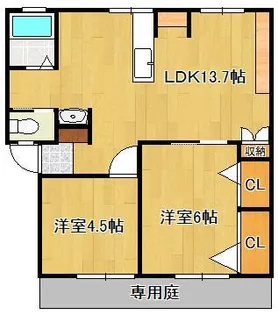 サンシティアイA棟【1階】の間取り