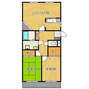 フルール三ヶ森A【2階】の間取り