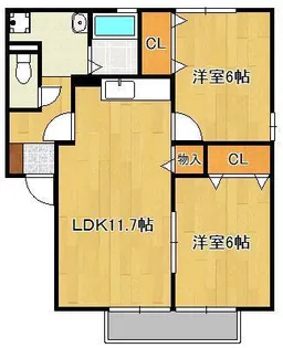 クレール塚の原A【1階】の間取り