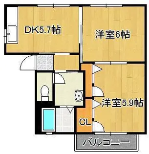 コムハウス壱番館(星ヶ丘)【2階】の間取り