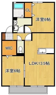 シャトン黒川B棟【2階】の間取り
