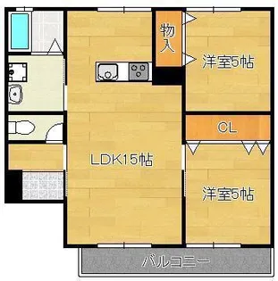 アンソレイユコーポイオン【1階】の間取り