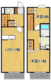 2LDKの間取り画像