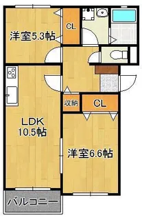 ベルジュ木屋瀬【2階】の間取り