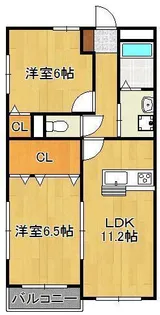 クレメント引野【4階】の間取り