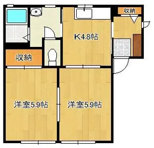 コムハウス弐番館【1階】の間取り