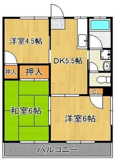 エントピア引野【2階】の間取り
