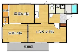 グリンヴェル B棟【1階】の間取り