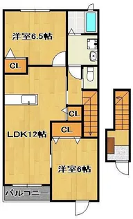 サンパティーク・メゾンA【2階】の間取り