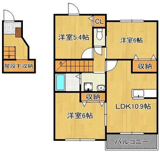ヴァン・ティ・アン中の原D【2階】の間取り