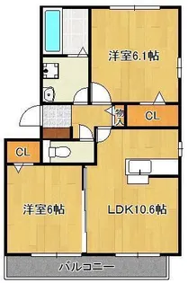 ベル フルール 割子川【2階】の間取り