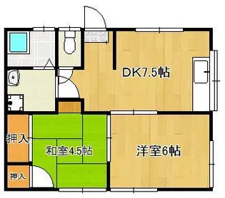 椋枝ハイツ【1階】の間取り