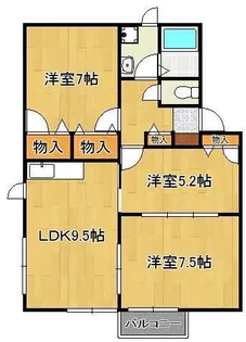 カルティエ星ヶ丘Ⅱ【2階】の間取り