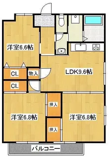ガーデンフォレスト サウスウィング【3階】の間取り