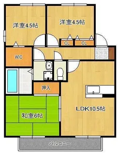 グロワールM B棟【2階】の間取り