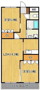 グランドールのぞえⅡ【1階】の間取り