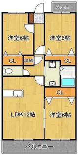 リシェス白岩【1階】の間取り