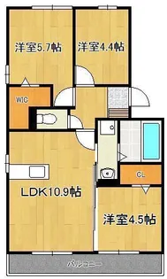 リアン ド ファミーユB棟【1階】の間取り