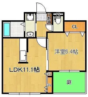 ハーティストK A棟【1階】の間取り