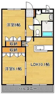 グランドールのぞえⅠ【2階】の間取り